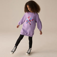 Load image into Gallery viewer, Lilac Purple Sequin Star Jumper Dress (3-10yrs)