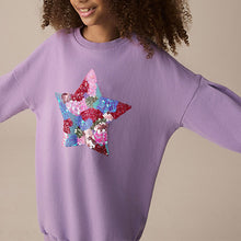 Load image into Gallery viewer, Lilac Purple Sequin Star Jumper Dress (3-10yrs)