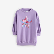 Load image into Gallery viewer, Lilac Purple Sequin Star Jumper Dress (3-10yrs)