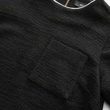 Load image into Gallery viewer, Black Boucle Short Sleeve Mini Dress