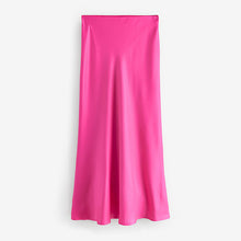 Load image into Gallery viewer, Pink Satin Midi Skirt