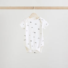 Load image into Gallery viewer, Black/White Short Sleeve Baby Bodysuits 5 Pack