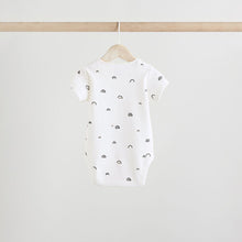 Load image into Gallery viewer, Black/White Short Sleeve Baby Bodysuits 5 Pack