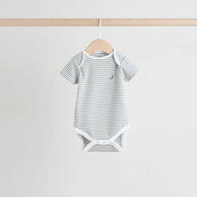 Load image into Gallery viewer, Grey Dinosaur Short Sleeve Baby Bodysuits 5 Pack