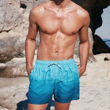Load image into Gallery viewer, Ombre Blue Printed Swim Shorts