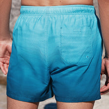 Load image into Gallery viewer, Ombre Blue Printed Swim Shorts