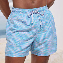 Load image into Gallery viewer, Lilac Purple Fish Conversational Printed Swim Shorts