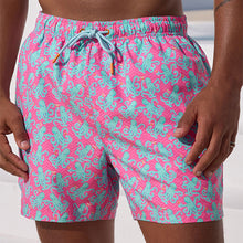 Load image into Gallery viewer, Pink Octopus Conversational Printed Swim Shorts