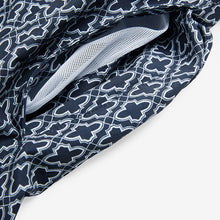 Load image into Gallery viewer, Navy Geometric Tile Printed Swim Shorts