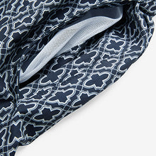 Load image into Gallery viewer, Navy Geometric Tile Printed Swim Shorts