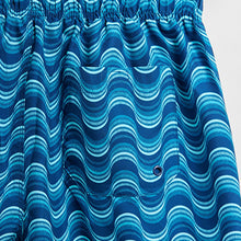Load image into Gallery viewer, Light Blue Wave Printed Swim Shorts