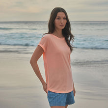 Load image into Gallery viewer, Peach Pink Cap Sleeve T-Shirt Top