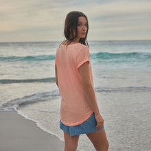 Load image into Gallery viewer, Peach Pink Cap Sleeve T-Shirt Top