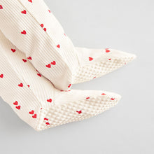 Load image into Gallery viewer, Cream Heart Baby Valentines 100% Cotton Sleepsuit