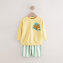 Load image into Gallery viewer, Yellow Sweatshirt and Shorts Set (3mths-6yrs)