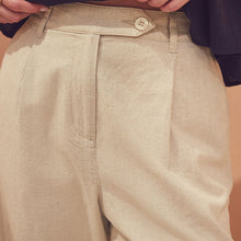 Load image into Gallery viewer, Natural Stay Smart Barrel Leg Linen Rich Trousers