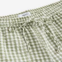 Load image into Gallery viewer, Green Pull On Gingham Trousers