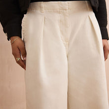 Load image into Gallery viewer, Ivory 100% Cotton Barrel Leg Chinos Trousers