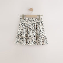 Load image into Gallery viewer, Black/White Floral Textured Frill Skirt (3-12yrs)