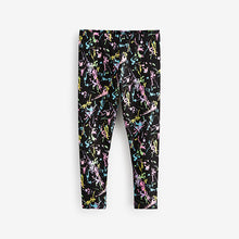 Load image into Gallery viewer, Black Colourful Splat Printed Leggings (3-12yrs)