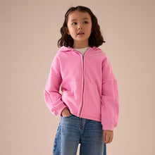 Load image into Gallery viewer, Blush Pink Zip Through Hoodie (3-12yrs)