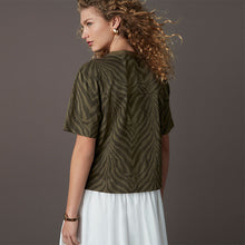 Load image into Gallery viewer, Zebra Print Short Sleeve Crew Neck 100% Cotton T-Shirt