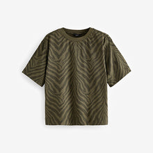Load image into Gallery viewer, Zebra Print Short Sleeve Crew Neck 100% Cotton T-Shirt