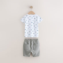 Load image into Gallery viewer, White Transport All-Over Print T-Shirt & Shorts Set (3mths-6yrs)