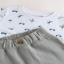 Load image into Gallery viewer, White Transport All-Over Print T-Shirt & Shorts Set (3mths-6yrs)