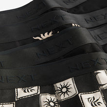 Load image into Gallery viewer, Black & White Tile Print 4 pack Trunks Boxers