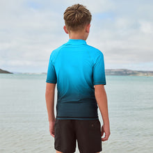 Load image into Gallery viewer, Blue Ombre Short Sleeve Rash Vest