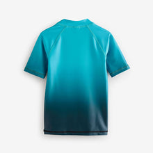 Load image into Gallery viewer, Blue Ombre Short Sleeve Rash Vest