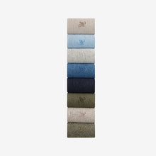 Load image into Gallery viewer, Blue/Grey/Green 8 Pack Embroidered Lasting Fresh Socks