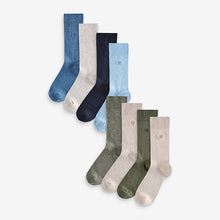 Load image into Gallery viewer, Blue/Grey/Green 8 Pack Embroidered Lasting Fresh Socks