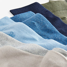 Load image into Gallery viewer, Blue/Grey/Green 8 Pack Embroidered Lasting Fresh Socks