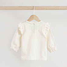 Load image into Gallery viewer, White and Sage Green Butterfly Baby Long Sleeve Top and Leggings