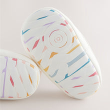 Load image into Gallery viewer, White Rainbow Touch Fasten Baby Trainers