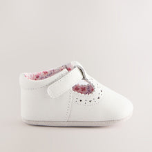 Load image into Gallery viewer, White Leather Baby T-Bar Shoes
