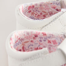 Load image into Gallery viewer, White Leather Baby T-Bar Shoes
