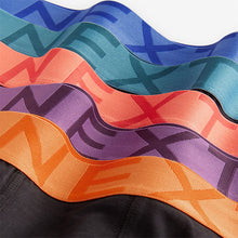 Load image into Gallery viewer, Black Bright Colour Waistband Trunks Boxers 5 Pack