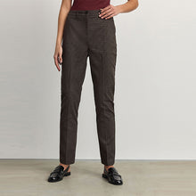 Load image into Gallery viewer, Brown Tailored Checked Slim Trousers