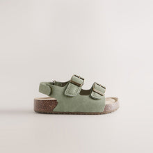Load image into Gallery viewer, Green Standard Fit (F) Double Buckle Cushioned Footbed Sandals