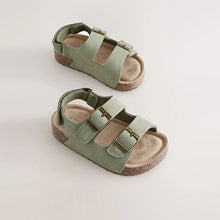 Load image into Gallery viewer, Green Standard Fit (F) Double Buckle Cushioned Footbed Sandals