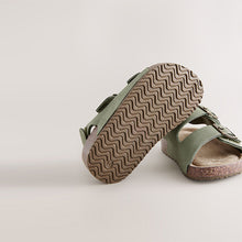 Load image into Gallery viewer, Green Standard Fit (F) Double Buckle Cushioned Footbed Sandals