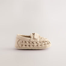 Load image into Gallery viewer, Neutral Woven Loafer Baby Shoes (0-18mths)