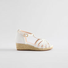 Load image into Gallery viewer, White Heeled Wedge Sandals