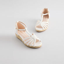 Load image into Gallery viewer, White Heeled Wedge Sandals