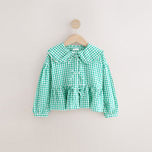 Load image into Gallery viewer, Green Gingham Check 100% Cotton Blouse (3-12yrs)