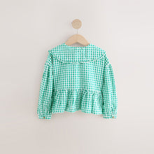Load image into Gallery viewer, Green Gingham Check 100% Cotton Blouse (3-12yrs)
