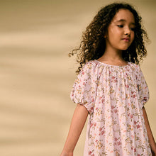 Load image into Gallery viewer, Lilac Purple Floral Puff Sleeve Summer Dress (3-12yrs)